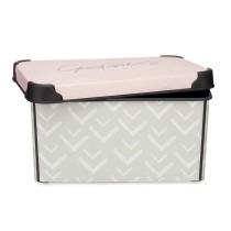 Storage Box with Lid Kipit Vibes Pink Plastic Arrows 5 L 19 x 13,5 x 29,5 cm (12 Units)