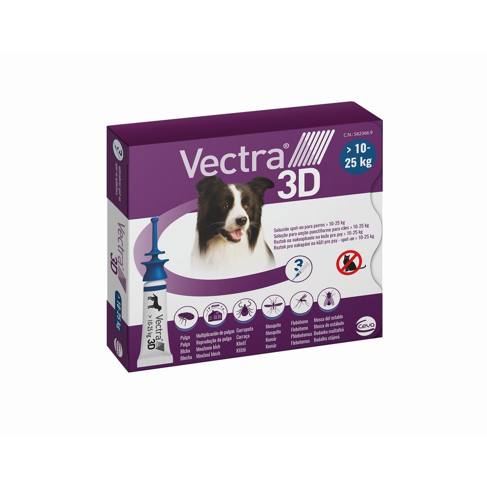 Pipette for Dogs Ceva 3D M 10-25 Kg 3 Units