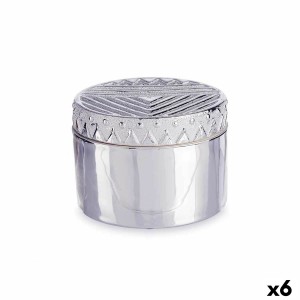 Jewelry box Silver Ceramic 13,5 x 9,5 x 13,5 cm (6 Units)