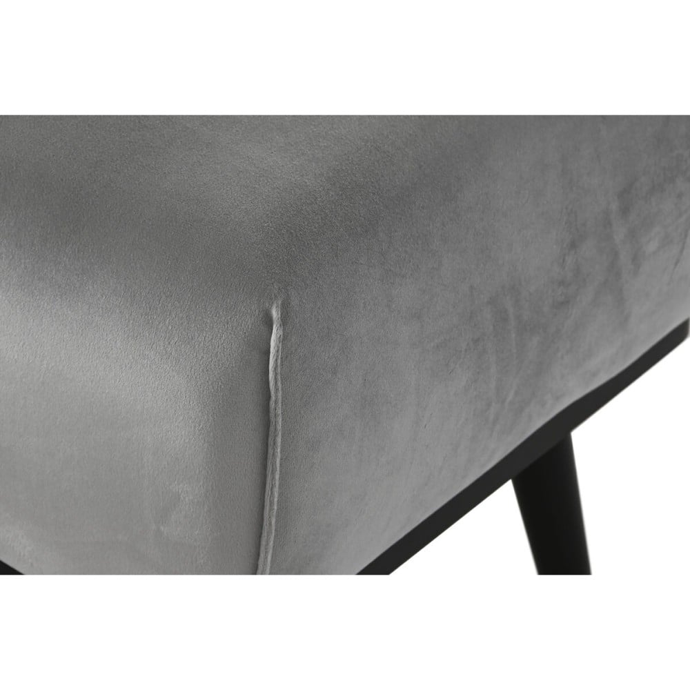 Banquette DKD Home Decor Noir Gris 70 x 50 x 42 cm