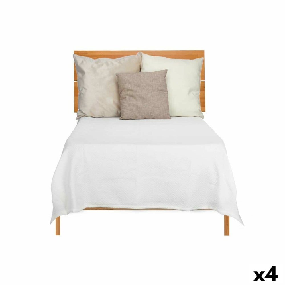 Bedspread (quilt) 180 x 260 cm Geometric White (4 Units)