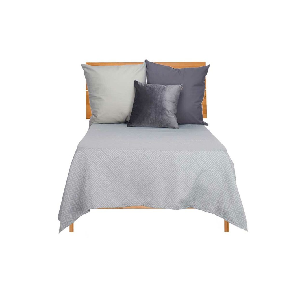 Bedspread (quilt) 180 x 260 cm Geometric Grey (4 Units)