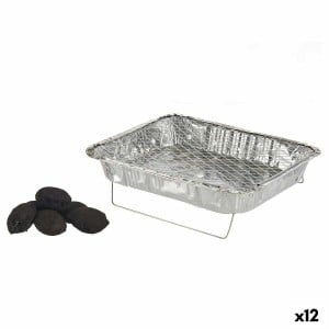 Einweg-Grill Aluminium Holzkohle 23,5 x 6 x 30,5 cm (12 Stück)