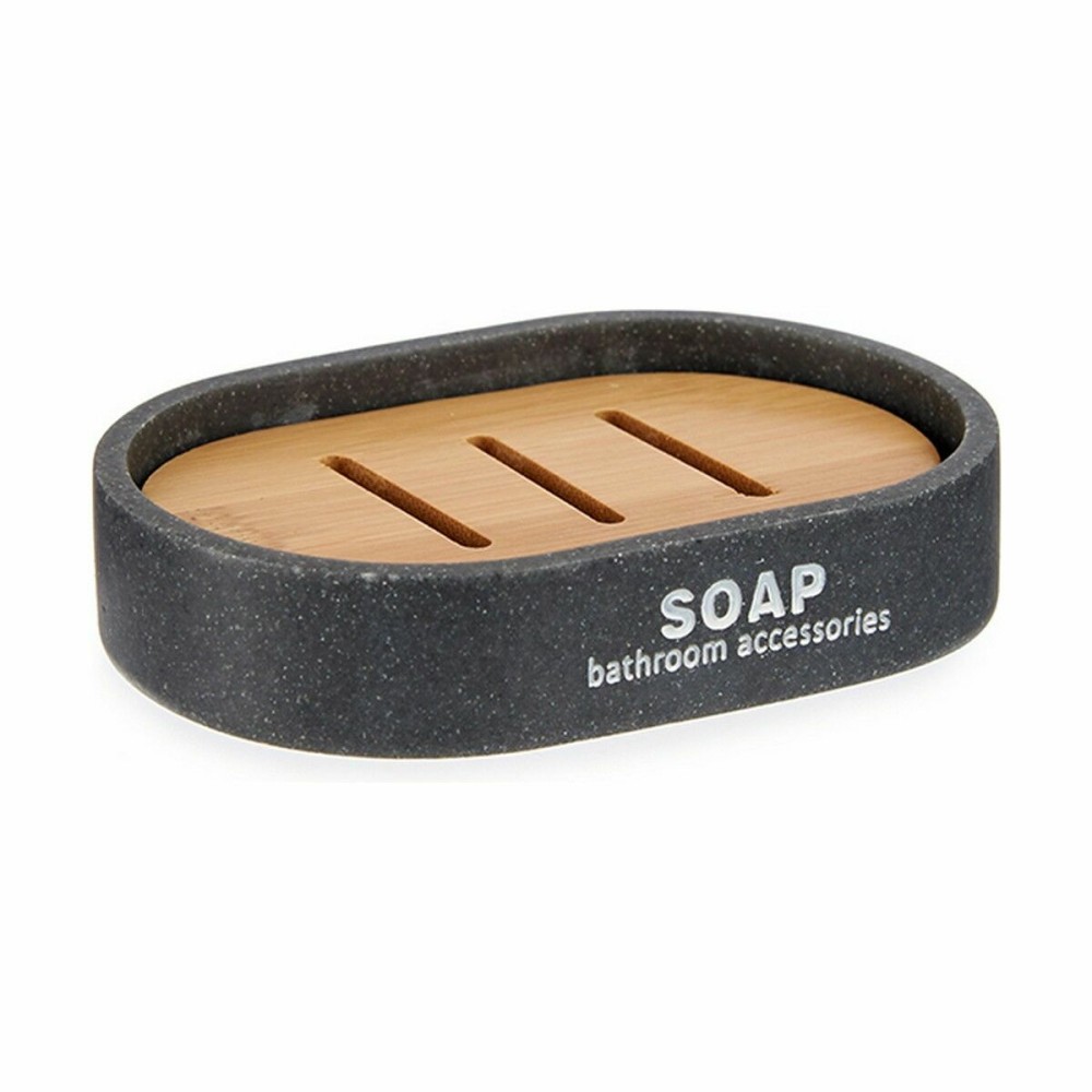 Soap dish Berilo 77934 Brown Grey Resin 8 x 2,5 x 12,5 cm (12 Units)