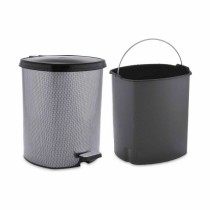 Poubelle à pédale Berilo D004-2 Gris foncé Plastique 6 L (6 Unités)