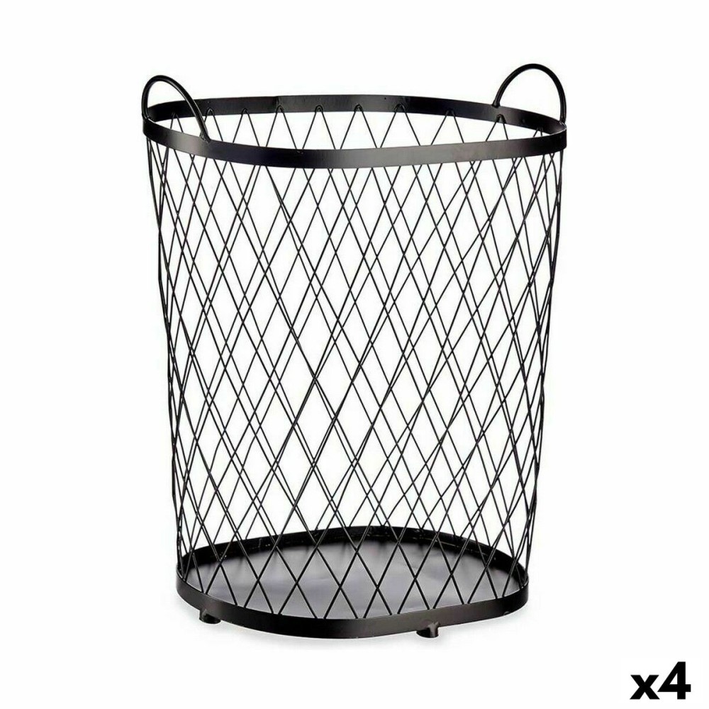 Panier Noir Métal 40 L 31 x 54,7 x 46,5 cm (4 Unités)