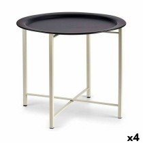 Side table White Black Metal 52 x 44 x 52 cm (4 Units)