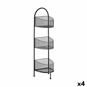 Shelves Black Metal 21,2 x 97 x 28,5 cm (4 Units)