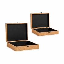 Set dekorativer Karten Braun Kork Holz MDF (6 Stück)