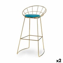 Hocker Blau Gold Eisen 51 x 94 x 52 cm (2 Stück)