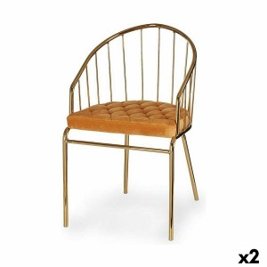 Chaise Barres Doré Moutarde 51 x 81 x 52 cm (2 Unités)