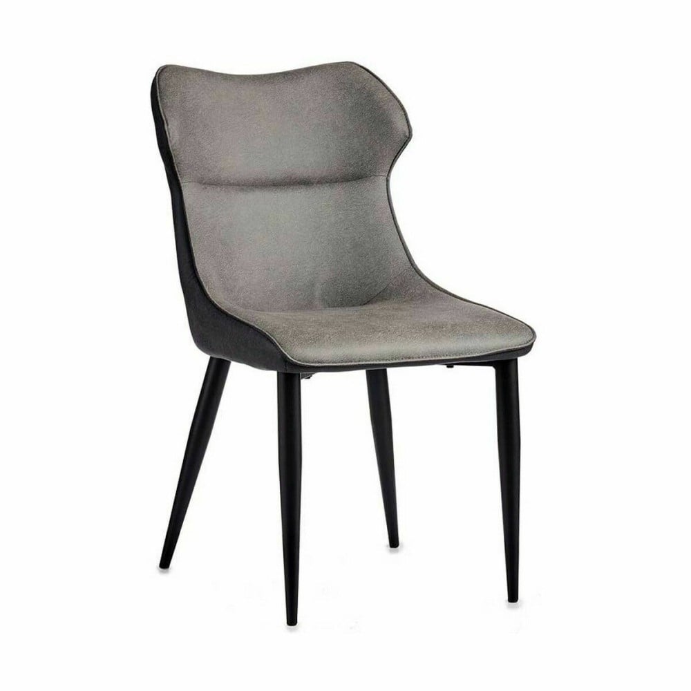 Fauteuil Noir Gris Acier 49 x 86 x 60 cm (2 Unités)