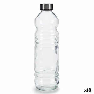 Bouteille en Verre Transparent Argenté verre 1,1 L 8 x 31 x 8 cm (18 Unités)