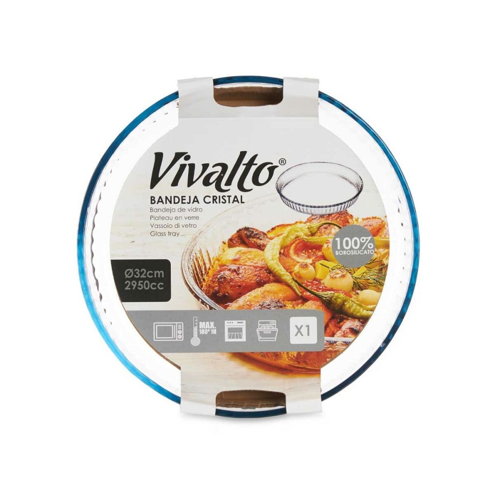 Baking tray Vivalto 45014 Transparent Borosilicate Glass 31,2 x 5 x 5 cm (6 Units)