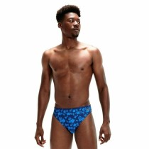 Herren Badehose Speedo Allover Brief Blau