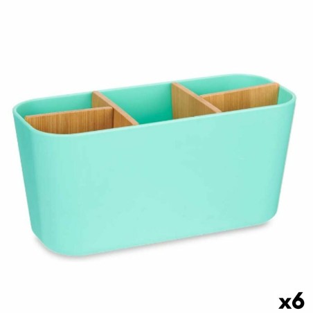 Toothbrush Holder Berilo B9045-GREEN Green Bamboo polypropylene 21 x 10 x 9 cm (6 Units)