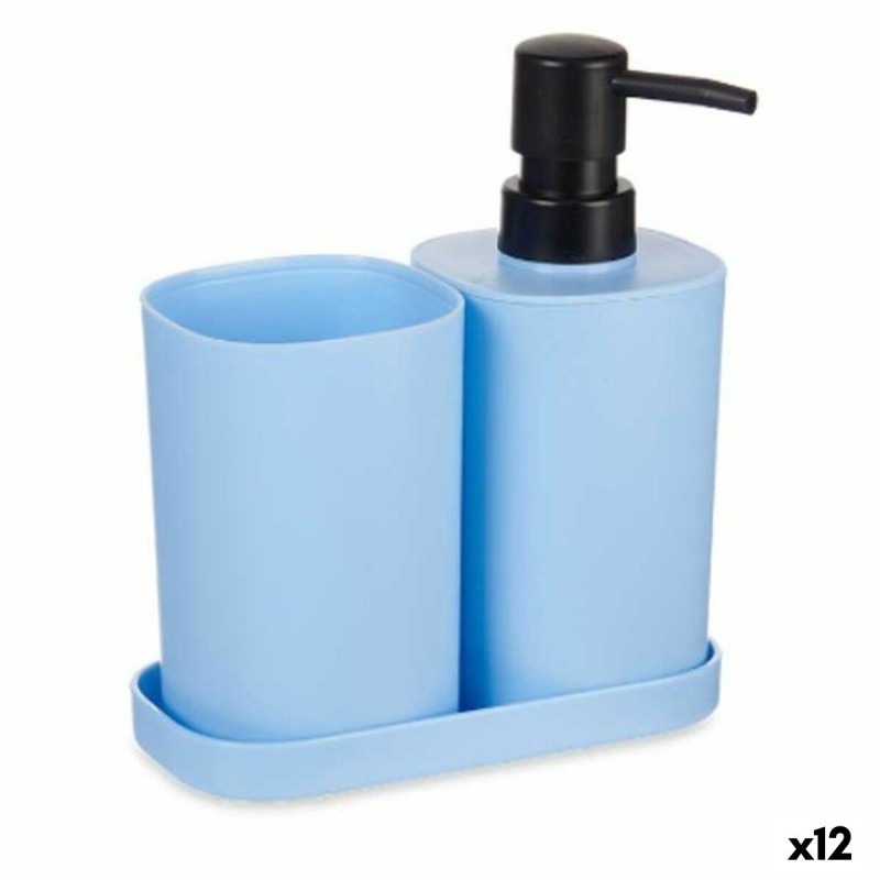 Badezimmer Set Blau Schwarz Polypropylen (12 Stück)