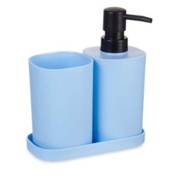 Bath Set Blue Black polypropylene (12 Units)