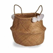 Panier décoratif Pompons Blanc Naturel Joncs 8 L 32 x 30 x 32 cm (8 Unités)