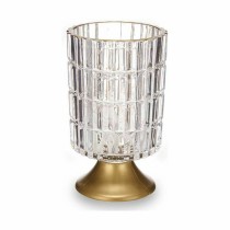 LED Lantern Transparent Golden Glass 10,7 x 18 x 10,7 cm (6 Units)