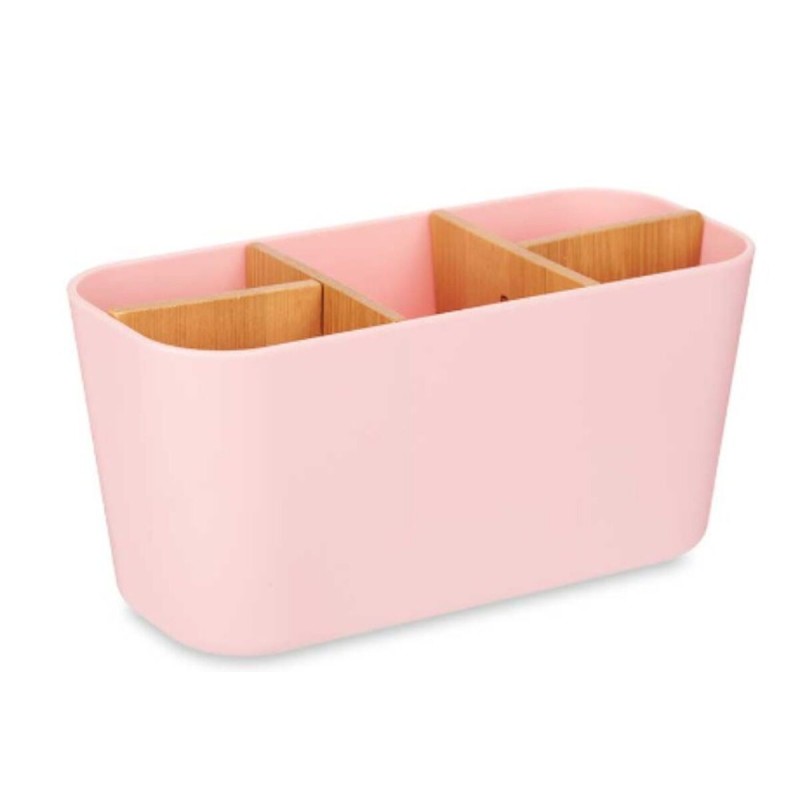 Support pour brosses à dents Berilo B9045-PINK Rose Bambou polypropylène 21 x 10 x 9 cm (6 Unités)