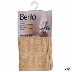 Bath towel Berilo 89656 Cream 80 % cotton 20 % Polyester 30 x 50 cm (12 Units)