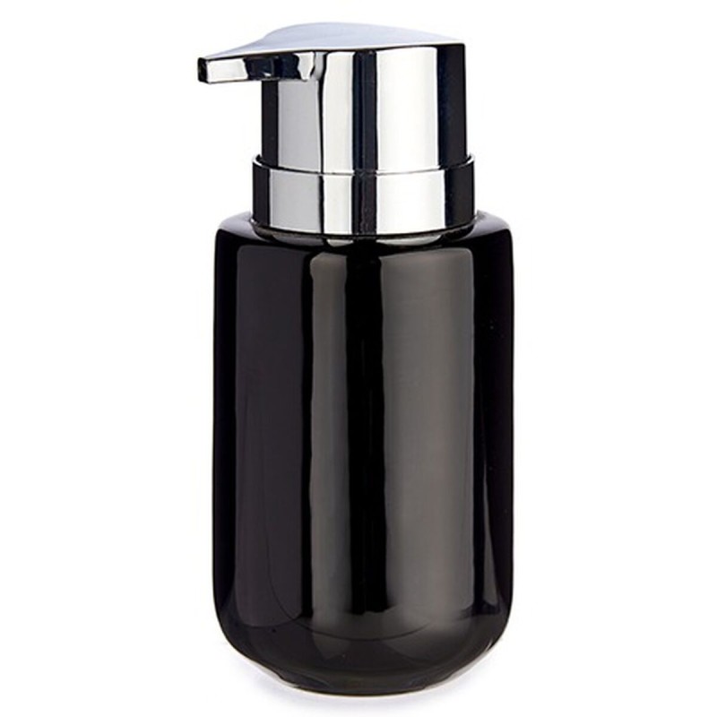 Distributeur de Savon Berilo J1017-A-NEGRO Noir Argenté Métal Céramique 350 ml 7 x 14,5 x 8,5 cm (6 Unités)