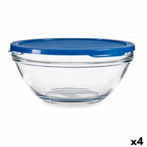 Panier-repas rond avec couvercle Pasabahce Chefs Bleu 2,5 L 23,7 x 10,1 x 23,7 cm (4 Unités)