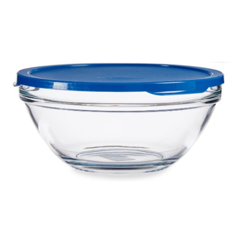 Round Lunch Box with Lid Pasabahce Chefs Blue 2,5 L 23,7 x 10,1 x 23,7 cm (4 Units)