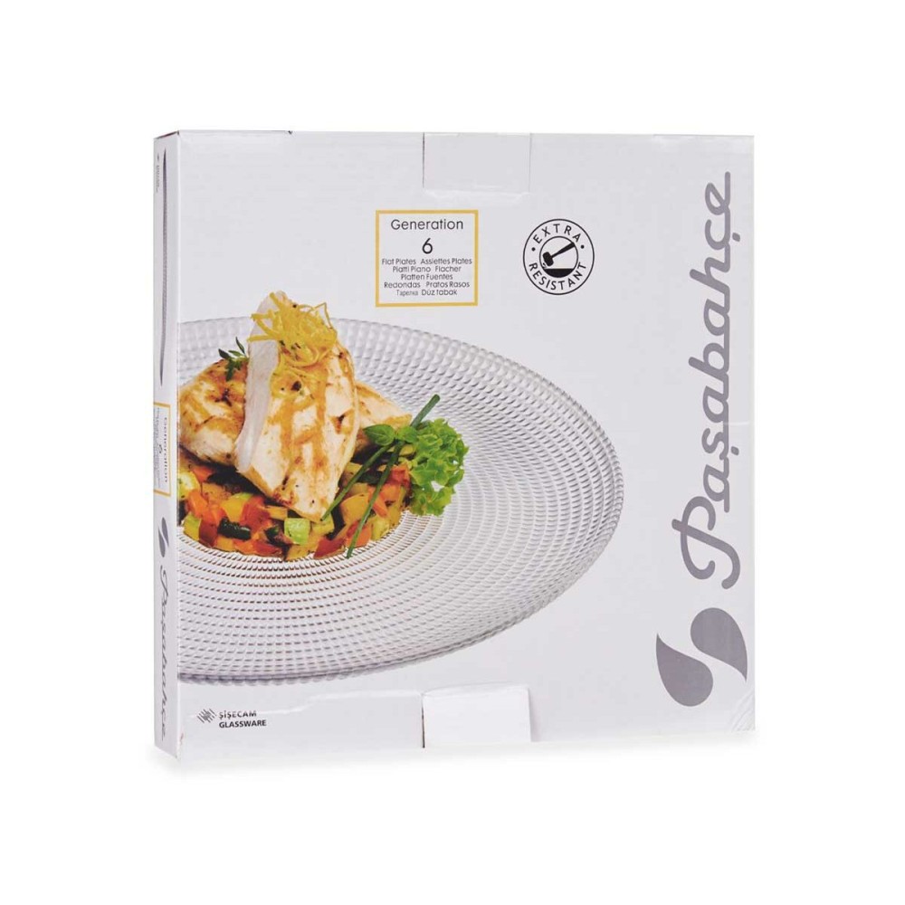 Plate set Pasabahce Generation Transparent Glass Ø 27 cm (4 Units)