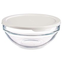 Round Lunch Box with Lid Pasabahce Chefs White 595 ml 14 x 6,3 x 14 cm (6 Units)