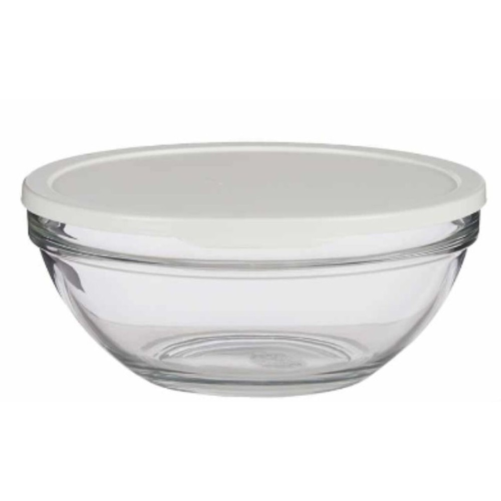 Panier-repas rond avec couvercle Pasabahce Chefs Blanc 2,5 L 23,7 x 10,1 x 23,7 cm (4 Unités)