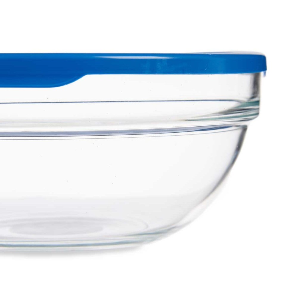 Round Lunch Box with Lid Pasabahce Chefs Blue 1,135 L 17,2 x 7,6 x 17,2 cm (4 Units)