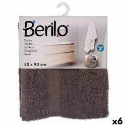 Bath towel Berilo 89669 Grey 80 % cotton 20 % Polyester 50 x 90 cm 50 x 0,5 x 90 cm (6 Units)