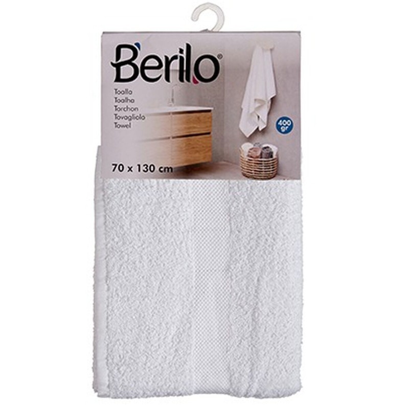 Badetuch Berilo 89678 Weiß 80 % Baumwolle 20 % Polyester 70 x 130 cm (3 Stück)