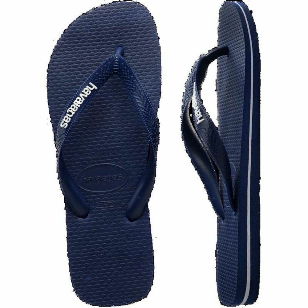 Tongs pour Homme Havaianas Logo Bleu