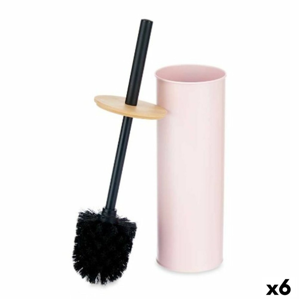 Brosse de salle de wc Berilo B1041C BAMBOO - 399 Rose Métal Bambou Plastique 9,5 X 27 X 9,5 cm (6 Unités)