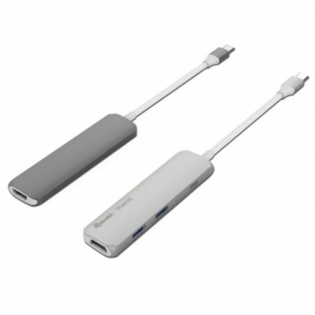 Hub USB Silver HT 17123 Weiß/Grau Dunkelgrau