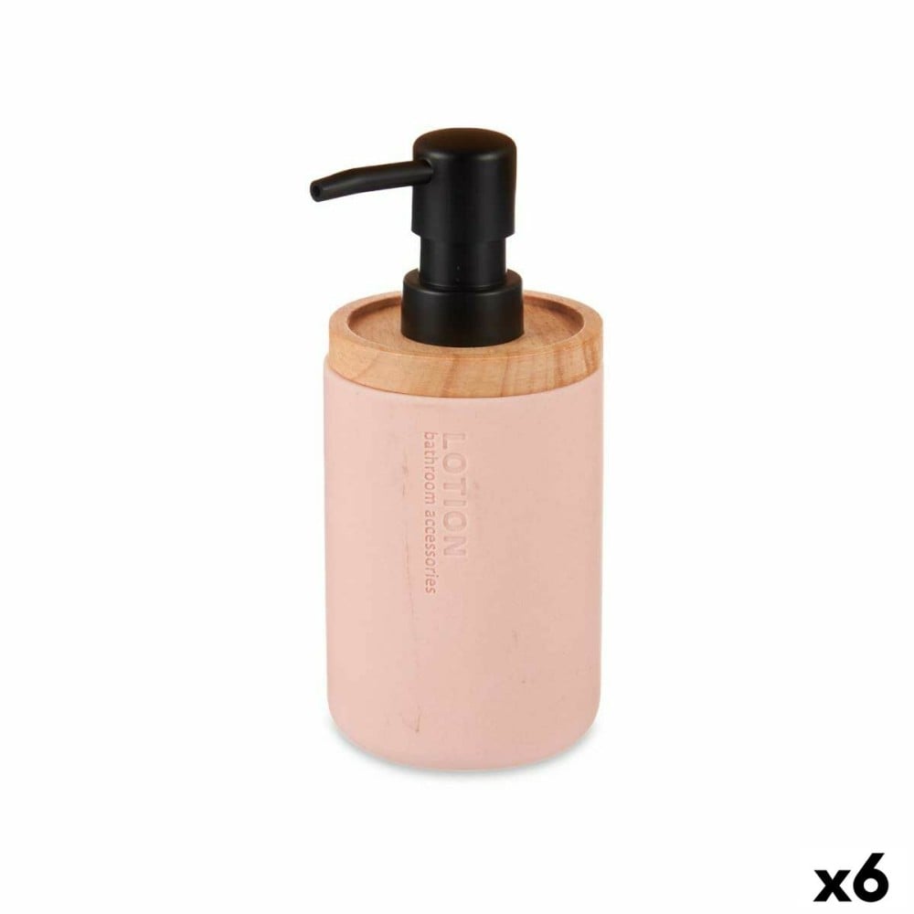 Soap Dispenser Berilo B5456BC-1 - 448 Pink Wood Resin Plastic 9,5 x 18,5 x 7,8 cm (6 Units)