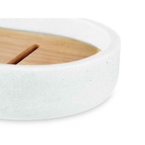 Soap dish Berilo B5456BC-4 - 455 White Resin Bamboo 12,5 x 2,5 x 8,5 cm (6 Units)