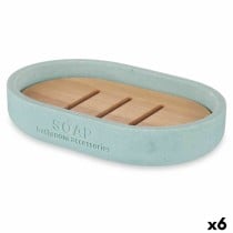 Soap dish Berilo B5456BC-4 - 457 Blue Resin Bamboo 12,5 x 2,5 x 8,5 cm (6 Units)