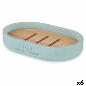 Soap dish Berilo B5456BC-4 - 457 Blue Resin Bamboo 12,5 x 2,5 x 8,5 cm (6 Units)