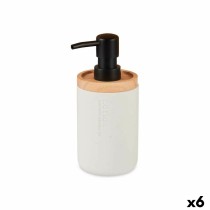 Distributeur de Savon Berilo 91037 Blanc Bois Résine Plastique 9,5 x 18,5 x 7,8 cm (6 Unités)