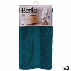 Badetuch Berilo 89675 Blau 80 % Baumwolle 20 % Polyester 90 x 150 cm (3 Stück)