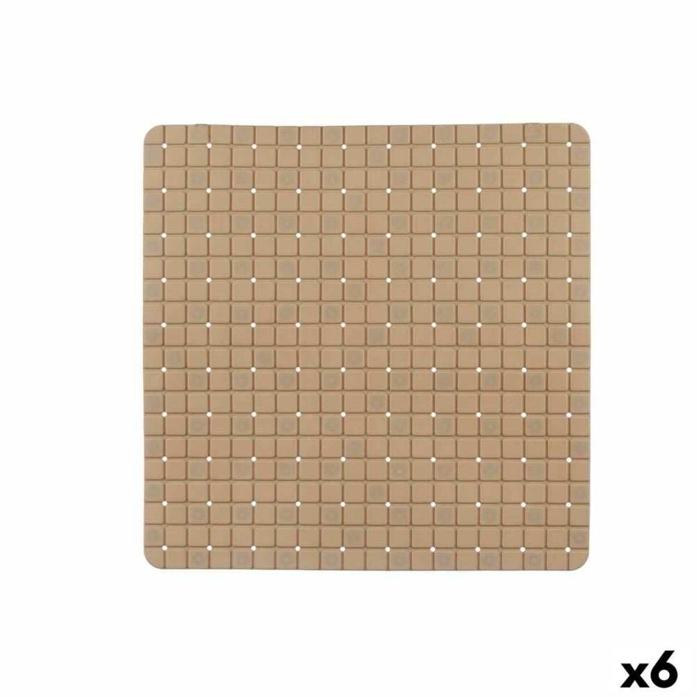 Non-slip Shower Mat Berilo BM509S - 316 Beige PVC 50,3 x 50,3 x 0,7 cm Frames (6 Units)