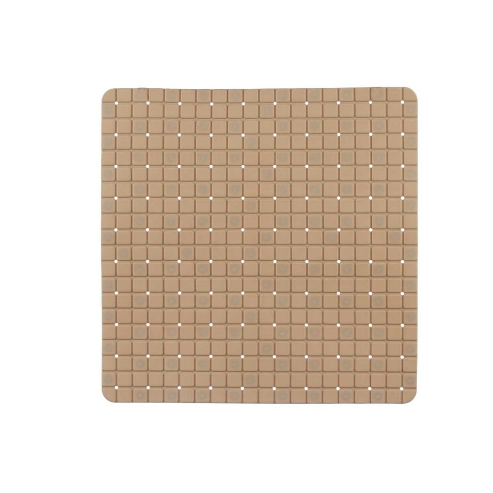 Tapis de Douche Antidérapant Berilo BM509S - 316 Beige PVC 50,3 x 50,3 x 0,7 cm Carreaux (6 Unités)