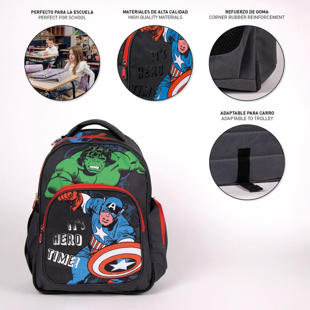 School Bag The Avengers Black 32 x 15 x 42 cm