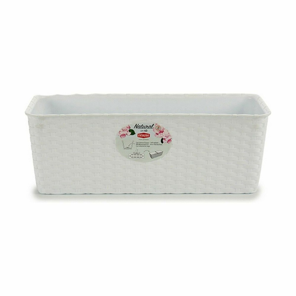 Planter Stefanplast White Plastic 39 x 13,5 x 15 cm (12 Units)