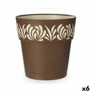 Pot auto-arrosant Stefanplast Gaia Marron Plastique 29 x 29 x 29 cm (6 Unités)