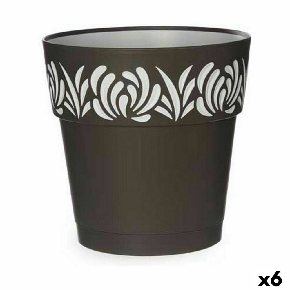 Pot auto-arrosant Stefanplast Gaia Anthracite Plastique 25 x 25 x 25 cm (6 Unités)